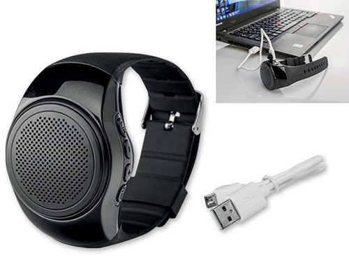  Głośnik bluetooth - bransoleta, 47 x 24 x 70 mm, 250 mAh, 3W, wejście na kartę SD
