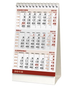 Kalendarz reklamowy biurkowy stojący trójdzielny