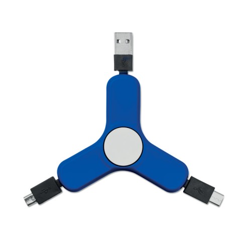 Spinner z końcówkami, 85 x 85 x 10 mm, końcówki USB, micro USB, typ C
